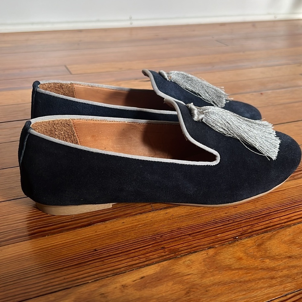 Silvia Cobos Suede Leather Navy Gray Tassel Loafers for Women Multiple Sizes - Picture 5 of 12